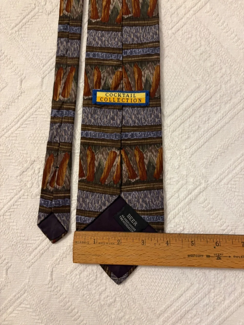 Vintage Stonehenge Cocktail Collection Silk Tie Beer Microscope 3.75